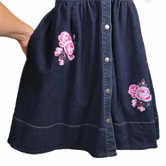 # Kate Spade - Broome Street Denim Rose Dress Sz 6 - Picture 9 of 14